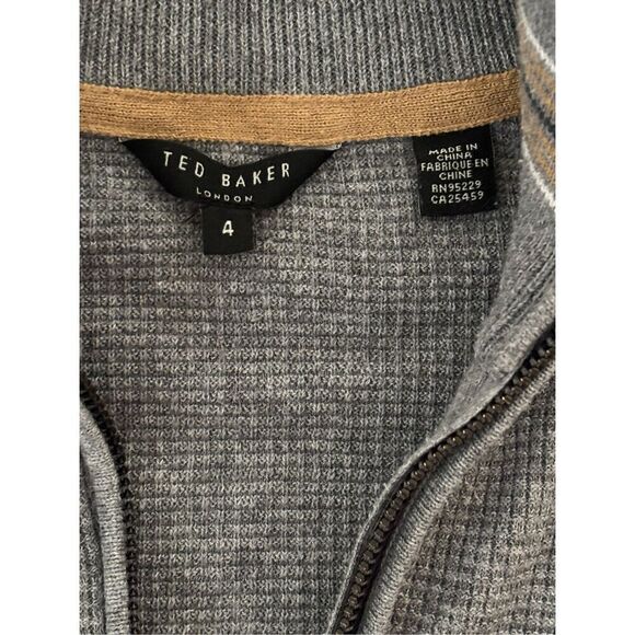 TED BAKER Men 8% Wool Zip Neck Knit Jumper Sweater Size L (4) - Picture 4 of 6